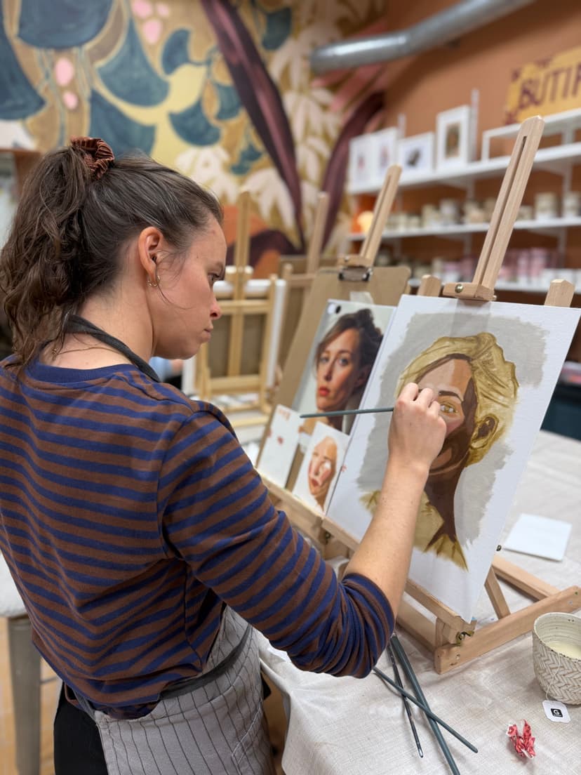 Information om kurs penslar palett måleri oljefärger