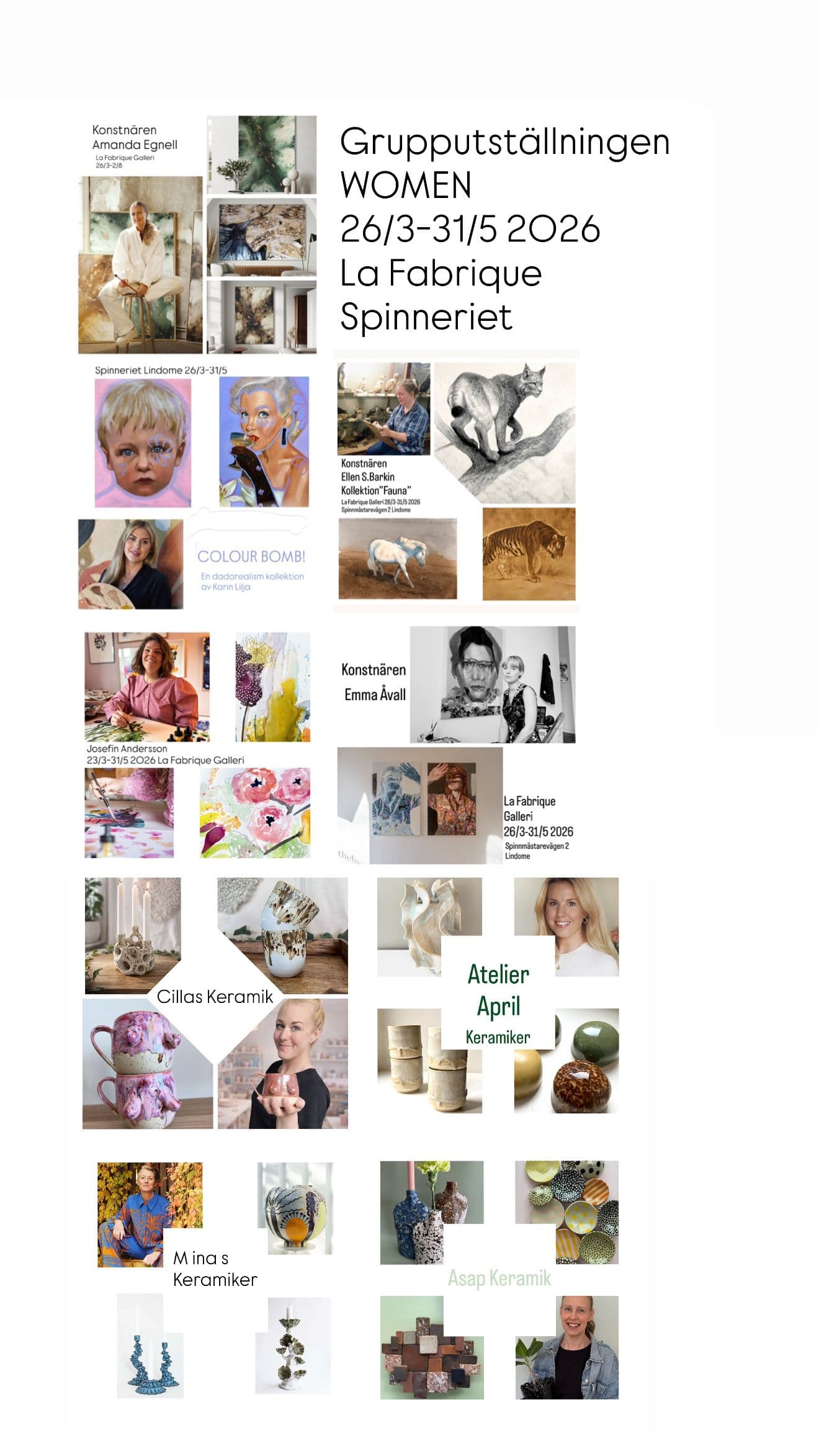 samling av alla som ställer ut